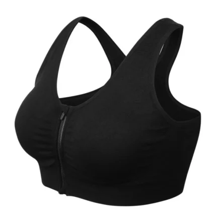 Plus Size M-4XL Women Front Zipper Closure Push Up Bras Shockproof Fitness Vest Removable Padded Wireless Tops - Image 16