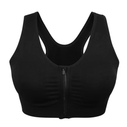 Plus Size M-4XL Women Front Zipper Closure Push Up Bras Shockproof Fitness Vest Removable Padded Wireless Tops - Image 21
