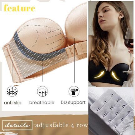 Ladies strapless non-slip gather Invisible Bras Strapless Seamless Dress Bra adjustment non-wireless dress bra - Image 21