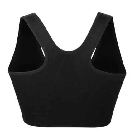Plus Size M-4XL Women Front Zipper Closure Push Up Bras Shockproof Fitness Vest Removable Padded Wireless Tops - Image 17