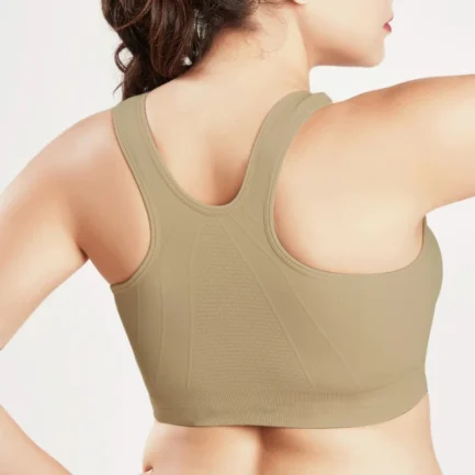 Plus Size M-4XL Women Front Zipper Closure Push Up Bras Shockproof Fitness Vest Removable Padded Wireless Tops - Image 5