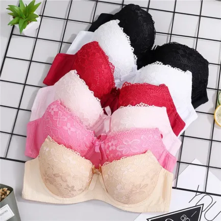Plus Size Women Push Up Bra Sexy Lace Bra Cotton Intimate Brassiere Thin Cup Bra Full Cup Red Bras 6 Color - Image 14