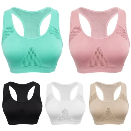 2XL Breathable Women Active Bra Professional Absorb Sweat Top Sports Bra Mesh Bras Push Up Padded Running Gym Fitness Tops - Image 2