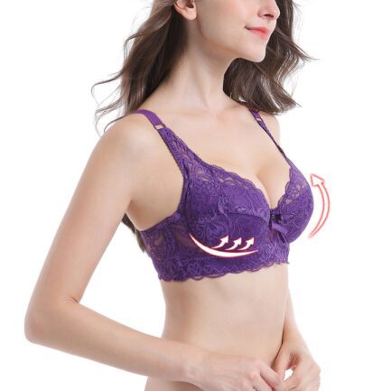 Plus Size Women's Full Coverage Lift Up Balconette Bra Floral Lace Underwire Bra Soft Cup 34BC-46BC - Image 8