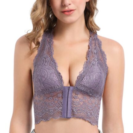 Women's Comfort Bra Front Buckle Seamless Vest Lace Bra Large Size Underwear Adjustable Sports Breathable Bra Beauty Back - Image 15