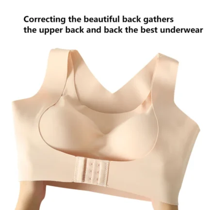 Humpback Corrected Seamless Latex Underwear Two-in-One Gathering Adjustable Front Buckle Underwireless Bra Women Bras - Image 21