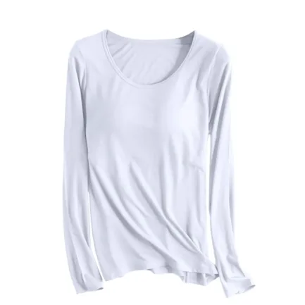 Hike Long Sleeve Shirt Women 's T Shirt Bra Long Sleeve Pajama Yoga Top Padded Casual Top Tee Tissue Tees Women Long Sleeve - Image 14