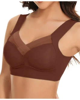 Women’s Large Size Bra Sheer Mesh Strapless Underwear Women Thin Side Fold Breast Gathering No Steel Ring Bra Sleeping Bralette