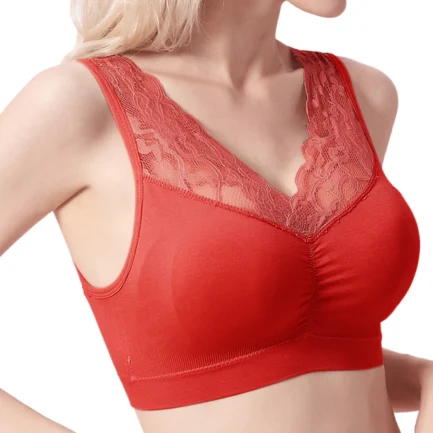 Sexy Lace Bras For Women Seamless Comfortable Deep V Brassiere Tube Top Solid Push Up Wireless Gathered Bra Underwear Lingerie - Image 2