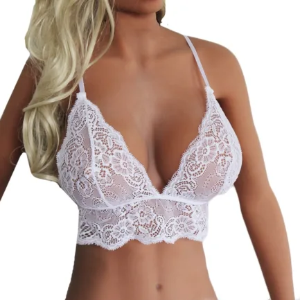 Lace Lingerie Women Fashion Sexy Lace Mesh Embroidery Straps Bras Seductive Breathable Comfortable Loose Elastic Big Underwear - Image 8