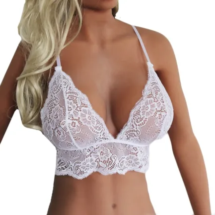 Lace Lingerie Women Fashion Sexy Lace Mesh Embroidery Straps Bras Seductive Breathable Comfortable Loose Elastic Big Underwear - Image 3