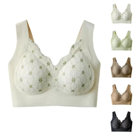 Front Lace Bras For Women Seamless No Underwire V Neck Push Up Bralette Tops Sexy Lingerie Brassiere Soft Comfort Breathable Bra - Image 14