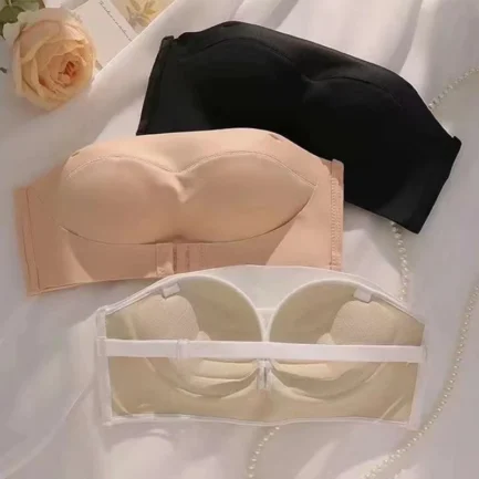 Strapless Women's Underwear Non-slip Gathered Small Chest Tube Top Beautiful Back Invisible Anti-light Wedding Women's Bra - Image 2