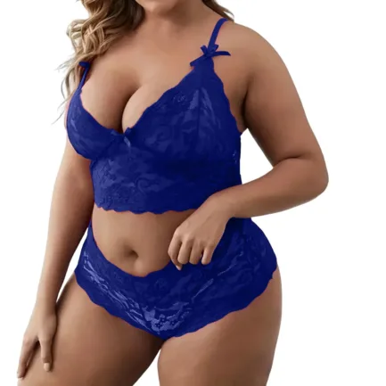 Plus Size Lingeries Set For Women Sexy Lace Halter Bralette High Waist Panty Set Chemise Sexy Nightgowns Women Erotic Underwear - Image 8