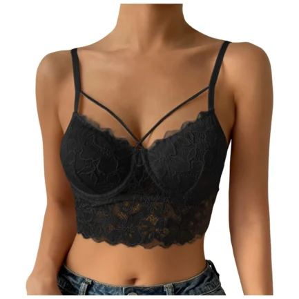 Women's Sexy Lace Bras Plus Size Backless Underwear Bras Push Up Crop Tops Hollow Out Bralette Summer Lace Tank Top Intimates - Image 11