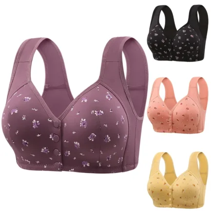 Women'S Front Opening Fixed Cup Underwear Plus Size Non Steel Ring Tank Top Bra Underwear Plus Sized Sports Breathable Bra - Image 6