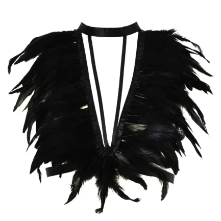 Women Sexy Bra Black Cutout Lingerie Fashionable Feather Design With Exposed Back High Aesthetic Value Underwear 2024 New - Image 2