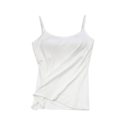 Women Suspended Vest With Chest Pad Women's Thin Shoulder Strap Bra T Integrated Shirt Basic version Sexy Sling For Female - Image 12