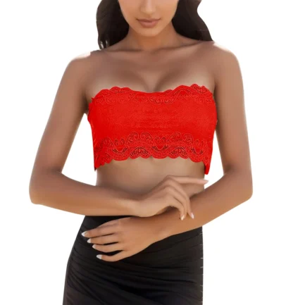Womens One Word Wrap Chest Lace Underwear Womens No Steel Ring Full Cup Anti Slip Small Breasts Gathered Breathable Lady Bra