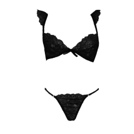Sexy Transparent Lace Lingerie Women's Erotic Underwear Set Sexy Wire Free Lingerie Sets Two Piece Female Black Bra & Brief Sets - Image 15