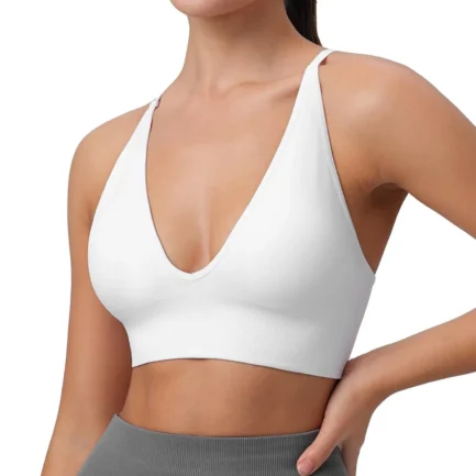 Deep V Neck Sports Bra Padded Adjustable Thin Strap Fitness Yoga Bras Plus Size Bra Gym Push Up Underwear Workout Fitness Vest - Image 3