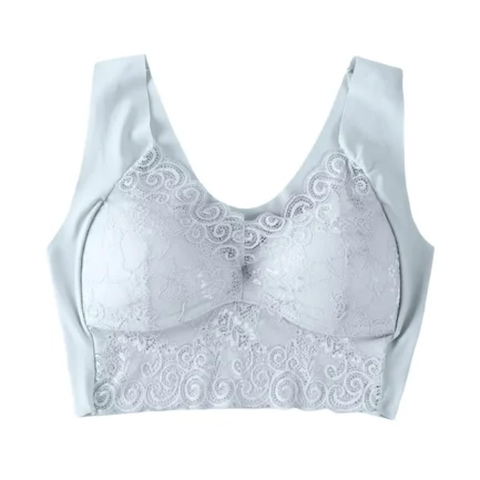 Women Lace Bra Camisole Underwear Bue Breathable V Neck Gather Up Soft Comfortabl Casual Soft And Comfortable No Underwire Bra - Image 9