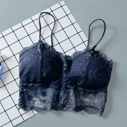 Summer Women Lace Bralette Sexy Top Sleeveless Solid Tops Unpadded Bralette Bra Bustier Back Cross Strap Crop Tank S-2XL - Image 4