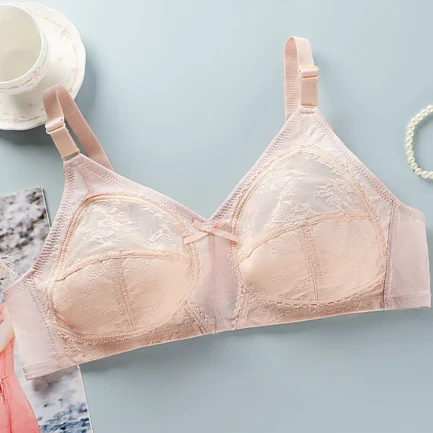 Women'S Plus Size Breathable Bra Lace Full Coverage Firm Hold Non Padded Non Wired Lingerie Breathable Sport Underwear For Women - Image 4