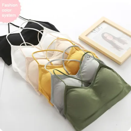 Sport Bra Seamless Beautiful Back Wrap Bandeau Girl Tank Top Underwear Lady Wrap Chest Double Cross Bra - Image 13
