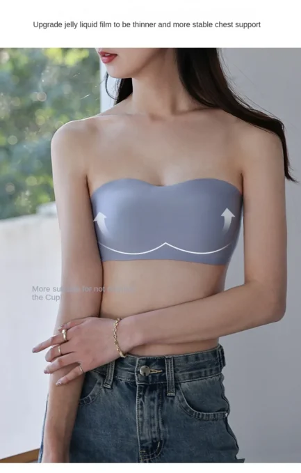 Women Seamless Tube Strapless Bra Chest Wrap Bandeau Wireless Breathable Underwear Tops Non Slip Invisible Bralette Push Up Bras - Image 7