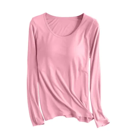 Hike Long Sleeve Shirt Women 's T Shirt Bra Long Sleeve Pajama Yoga Top Padded Casual Top Tee Tissue Tees Women Long Sleeve - Image 8
