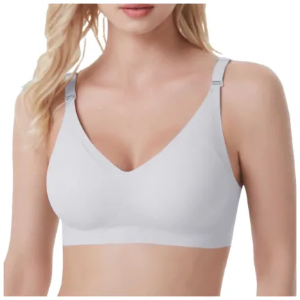 Women Comfort Soft Seamless Full Coverage Bra Deep V Neck Sexy Underwear Adjustable Shoulder Strape Breathable Croset Solid Bra - Image 9