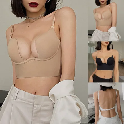 Sexy Women Lingerie U Backless Bras Deep U Low Cut Push Up Bra Brassiere Female Breathable Bralette Invisible Bra Underwear - Image 3