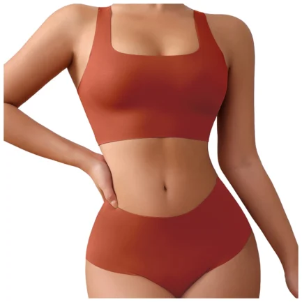 Vest Style Women'S Underwear Set Large Size Sports No Underwire Upper Bracket Gathering Removable Pad Women'S Bra Boxe4 Briefs - Image 10