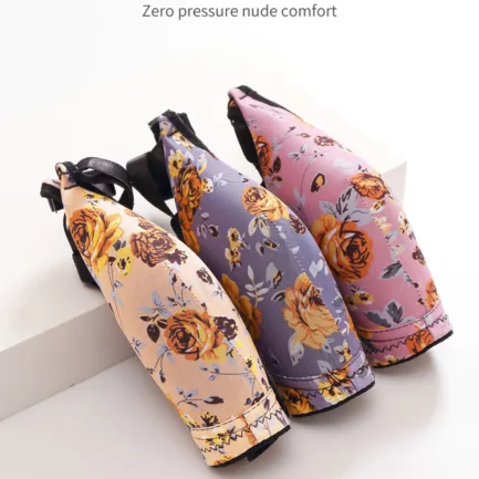 Push Up Floral Print Bra For Women Breathable Front Buckle Bras Underwear Adjustable Thin strap Push Up Gathered Bra бюстгальтер - Image 16