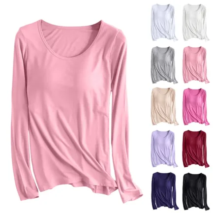 Hike Long Sleeve Shirt Women 's T Shirt Bra Long Sleeve Pajama Yoga Top Padded Casual Top Tee Tissue Tees Women Long Sleeve - Image 7