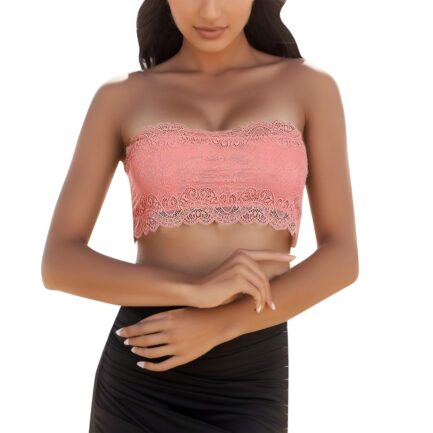 Womens One Word Wrap Chest Lace Underwear Womens No Steel Ring Full Cup Anti Slip Small Breasts Gathered Breathable Lady Bra - Image 13