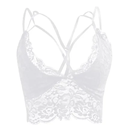 Women Sexy Wireless Bra Lingerie Sexy Gathered Bandage V Neck Underwear Camisole Solid Plus Size Vest Brassiere Tops Bralette - Image 13