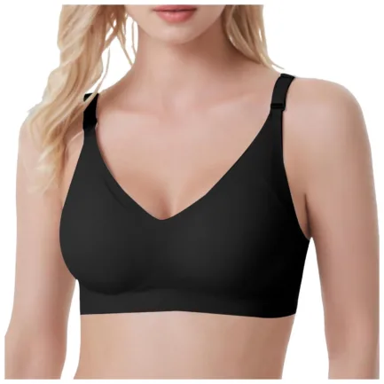 Women Comfort Soft Seamless Full Coverage Bra Deep V Neck Sexy Underwear Adjustable Shoulder Strape Breathable Croset Solid Bra - Image 8