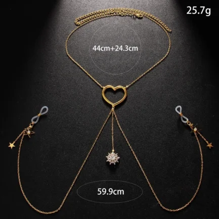 Stonefans Hollow Heart Nipple Chain Bra Sexy Non Piercing Jewelry Party Summer Rave Top Crystal Bikini Body Chain Harness Beach - Image 7