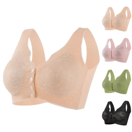 Women Front Button Bra Mother Underwear Seamless Push Up Bra Vest Lace Lingerie Wireless Underwear Bralette бюстгальтер женский - Image 7