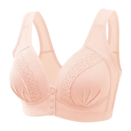 Women Front Button Lace Bras Shaping Cup Shoulder Strap Large Size Underwire V Neck Sexy Bra Soft Comfortable Underwear Push Up - Image 10