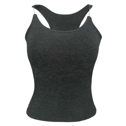 Women'S Solid Color Patchwork Seamless Camisole Tank Top With Built In Bra Pad Ribbed Knit Sleeveless T Shirt Top Inner Vest - Image 15