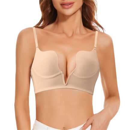 Sexy Push Up Bra Women Backless Bras Plus Size Low Cut Brassiere Invisible Underwear Seamless Deep U Lingerie Female Bralette - Image 11