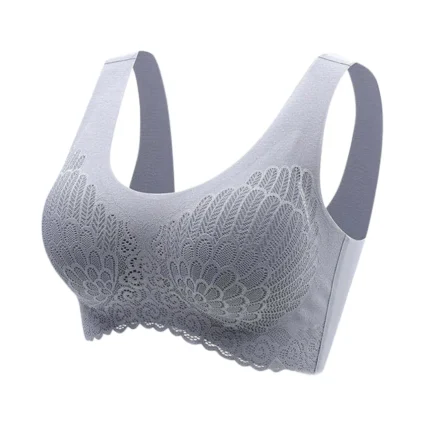 Womens Seamless Smooth Bras without Steel Ring Full-Coverage Push Up Bras Floral Embroidery Bralette Breathable Sleep Underwear - Image 14