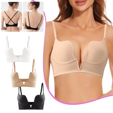 Sexy Push Up Bra Women Backless Bras Plus Size Low Cut Brassiere Invisible Underwear Seamless Deep U Lingerie Female Bralette - Image 7