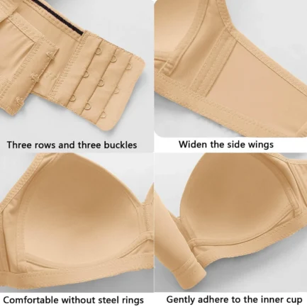2024Womens With Support And Lift Plus Size Bras,Comfort Full Coverage Everyday Bras Breathable Wireless Elegant Big Breasts Bra - Image 14