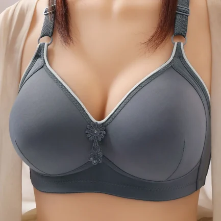 Mid-old Aged Summer Thin Gathering Bra Solid Color Wirefree Soft Breathable Underwear Ladies' 3D Anti-sagging Adjustable Bralett - Image 3