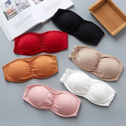 Women's Strapless Bra with Removable Pads Sexy Underwear Tube Top Girls Invisible One-piece Backless Lingerie Cropped Tanks - Image 5
