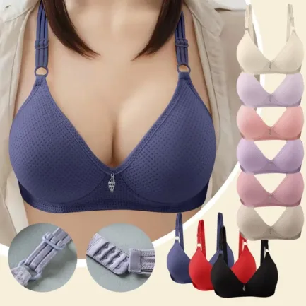 Women's Side Buckle Gathered Bra Without Steel Ring Comfortable Seamless Underwear Women Gathering Yoga Sleep Large Size Bras - Image 7
